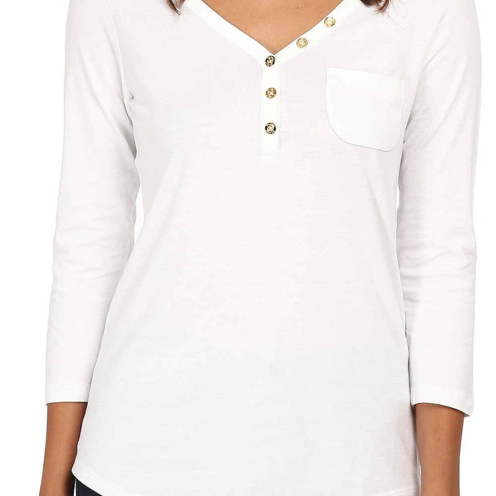 Lilly Pulitzer White Palmetto Top Size M